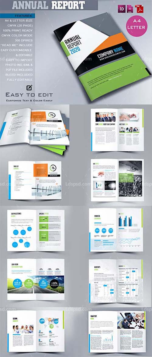 Annual Report,indesign模板－企业年刊(通用型/20页)
